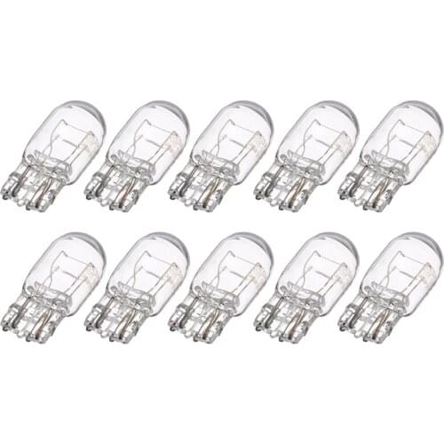 10pcs W21/5W T20 7443 7440 Signal Light 3800K Halogen Bulb Clear Glass Daytime Running Lights Turn Stop Brake Tail Bulbs