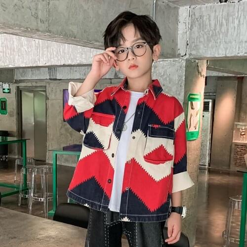 Boys Cotton Color-Matching Coats clothes Jackets for Teen 2021 New Spring Autumn Fashionable Tops Childrens Clothing 8 to 12 14