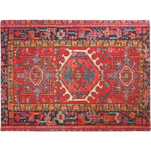 Personality Persian carpet oriental rug red Home Decoration Entry Non-slip Door Mat Rubber Washable Floor Home Rug Carpet