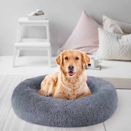 Round Cat Bed House Cats Dog Mat Winter Warm Sleeping Dogs Puppy House Soft Long Plush Pet Cushion Portable For Pets Cats Basket