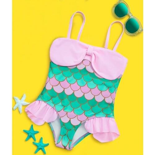 Sweet Kids Baby Girl Swimsuit Fashion Sleeveless Suspender Ruffles Triangle Bathing Suit Toddlers Swimwear Bowknot Beachwear