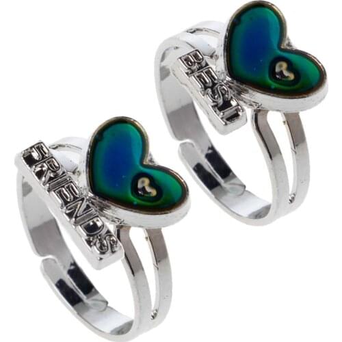 2021 New Best Friend Color Change Mood Ring Emotion Feeling Temperature Rings BFF Jewelry 2020 trend