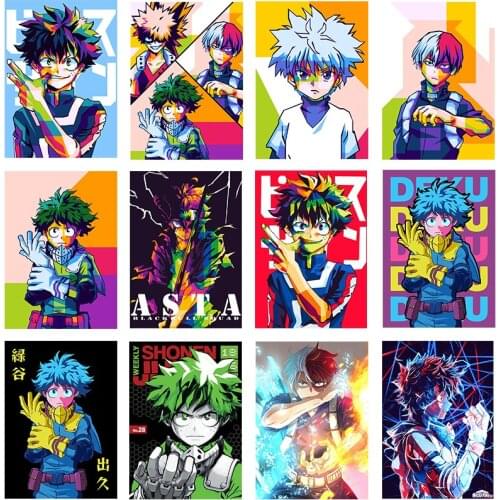 Japanese Anime My Hero Academia Poster Kids Bedroom Decor Canvas Painting Wall Art Pictures Living Room Home Decoration Cuadros