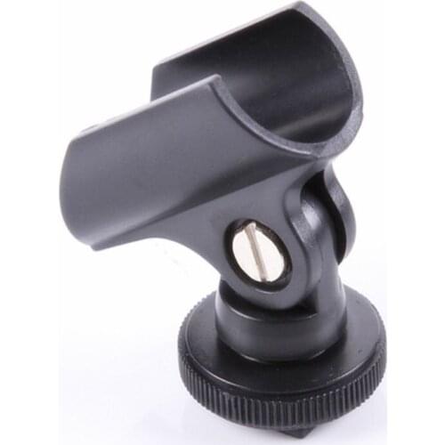 Microphone Clip Stand 19mm Plastic Mic Holder Clip with Hot Shoe For DSLR Camera N7MA
