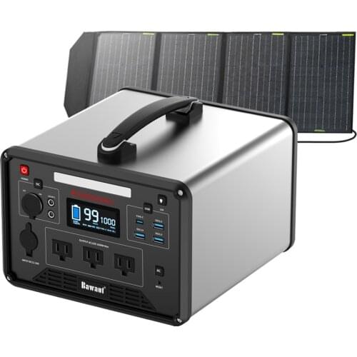 Solar Energy System 1000W 110V Portable power station With solar panel for ETL FCC outdoor Inverter Storage MPPT