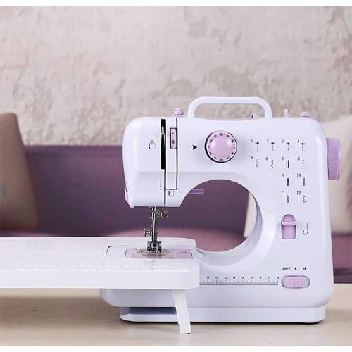 Portable Sewing Machine Mini Electric Household Crafting Mending Overlock 12 Stitches with Presser Foot Pedal Beginners