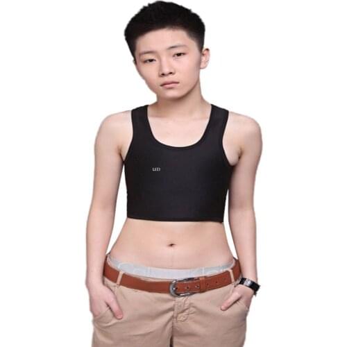 Lesbian Tomboy Casual Buckle Short Chest Breast Binder Tran Body Shaper Vest MEM