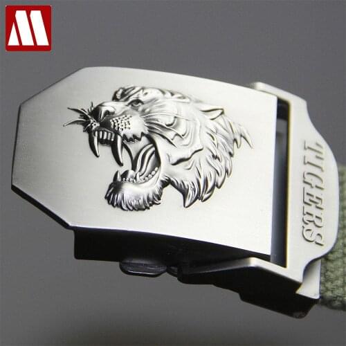 2021 New arrival mens canvas belt tiger buckle military belt Army tactical belts for Male top quality men strap free shipping