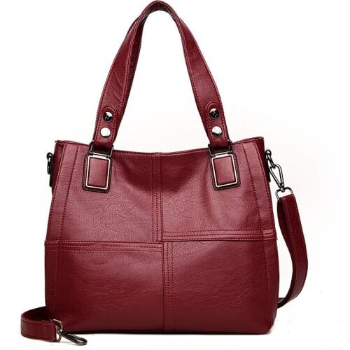 Luxury Brand Women Leather Handbag 100% Genuine Leather Casual Tote Bags Soft Sheepskin Female Big Shoulder Bag