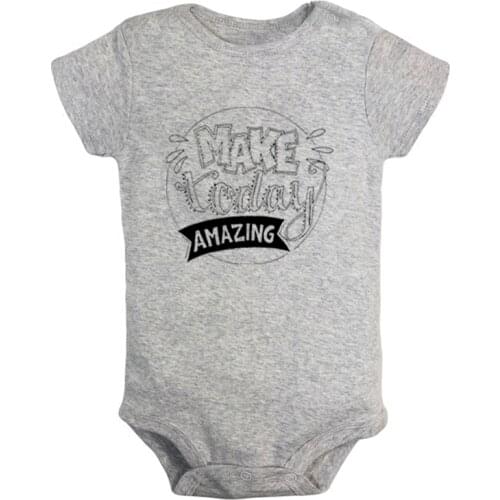 Make Today Amazing inspirational quotes Dont Look Back Newborn Baby Girl Boys Clothes Short Sleeve Romper Jumpsuit Outfits