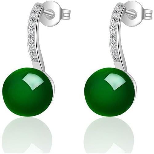 925 Sterling Silver Shiny Zircon Fashion Design Gem Stone Stud Earrings for Women Jewelry Christmas Gift Hot Sale Wholesale