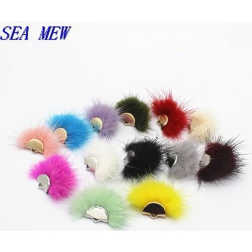 10 PCS 24*30mm 2020 New Style DIY Handmade Mink Hair Tassel Earrings Pendants For DIY Jewelry Making