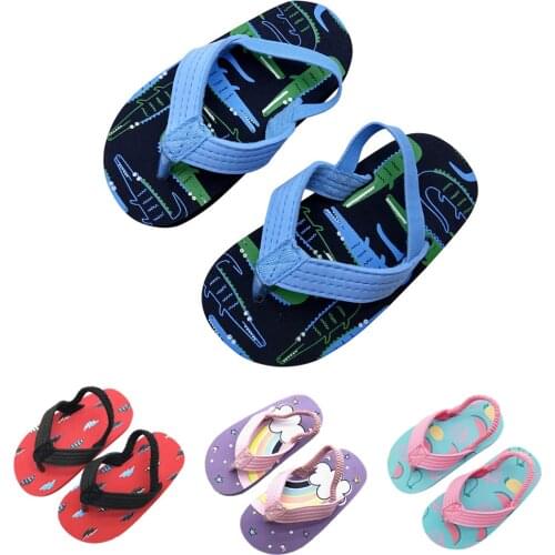 Toddler EVA Slippers Lovely Cartoon Tightness Beach Shoes for 1-6 Years Kids Boys Girls Light Soft Slip Slippers and sandals
