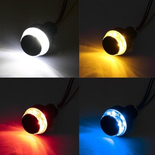 12V 2x LED Motorcycle Handlebar End Turn Signal Light Universal 22mm Indicator Flasher Handle Bar Blinker Side Marker Lamp