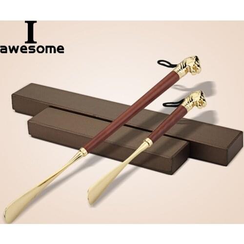 High-quality Delicate Lion Horse Head Shoe Metal Shoe Luxury Shoe Pull-on Non-bending Alloy Solid Wood Shoe Pull-on Apparatus
