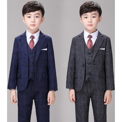 Japan Kids Formal Jacket+Vest Pants Bowtie 4pcs Luxurious Wedding Suit Flower Boys Birthday Dress Gentleman Party Costume