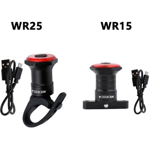 MEROCA Smart Bicycle Tail Rear Light USB Rechargeable Tail Light 500mAh Waterproof LED Lights MTB Road Bike Cycling Accessories