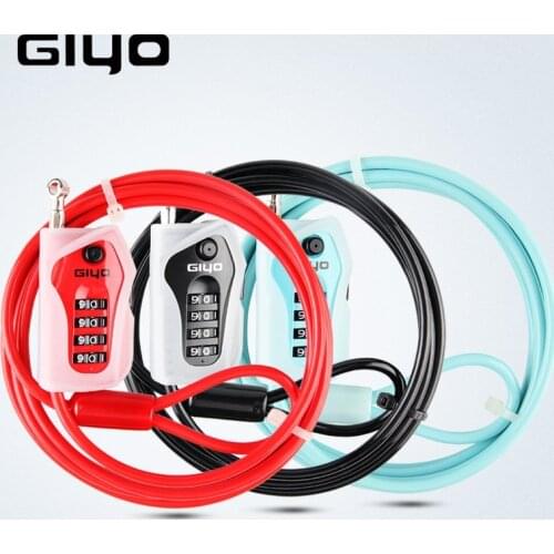 GIYO L-03 2m Bicycle Cable Lock Bike Anti Theft 4-digit Password Helmet Wire-Lock for Ski Motorcycle MTB Portable locks