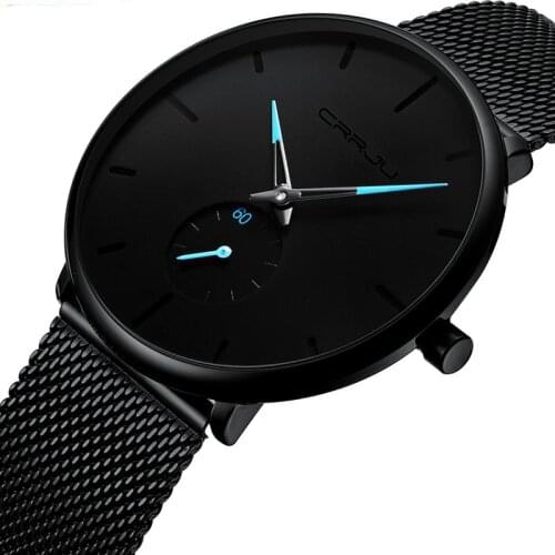 Watch Crrju 2150 Women Men Watch Top Brand Luxury Famous Dress Fashion Watches Unisex Ultra Thin Wristwatch Relojes Para Hombre