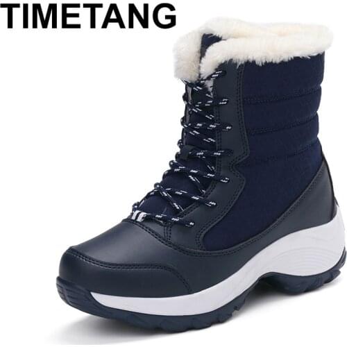TIMETANGWomen Boots Winter Shoes Women Snow Boots Women Plus Size Warm Platform Boots Winter Female Warm Botas Mujer 2020 White