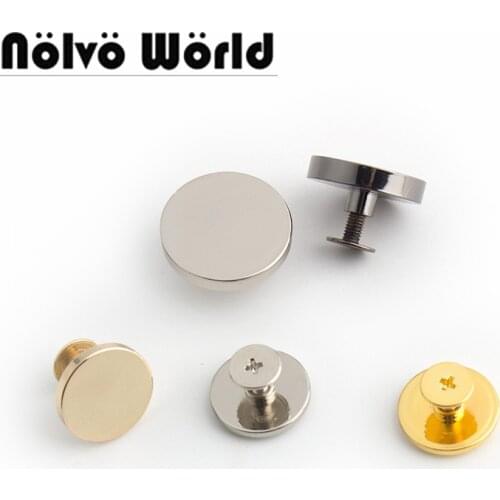50pcs 4 colors 14*3mm metal base rivets round stud hardware for bags shoes purse decorative metal rivet