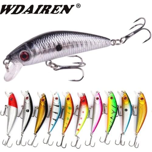 10pcs/lot 7.2cm 7.5g Tiny Sinking Minnow Fishing Lure set Fresh Water Use Wild Carp Wobble Bronzing and Plating Painting