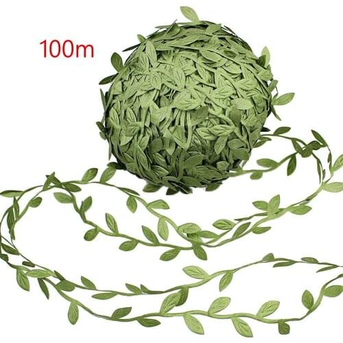 100M Green Artificial plants Fake plants For Wedding Silk Leaf Faux vines Bathroom Decorative Diy accessories Home decore