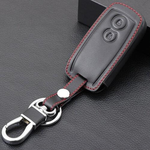 2 Buttons Leather Remote Car Key Fob Case Cover For Suzuki Grand Vitara SX4 Swift XL-7