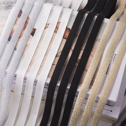 50Yds 55mm White Black Golden Silver Stretch Lace Ribbon Neckline Three Rows Elastic Trim Sewing Accessories For Clothing Decor