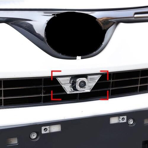 ABS Chrome For Toyota RAV4 2016 2017 2018 Car Accessories Front Camera Decoration Strip Trim Cover Car Sticker Styling 2Pcs