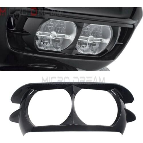 ABS Motorcycle Dual Headlamp Headlight Trim Cover Bezel Black for Harley Touring Road Glide Special FLTRX FLTRXS 2015-2019 17 18