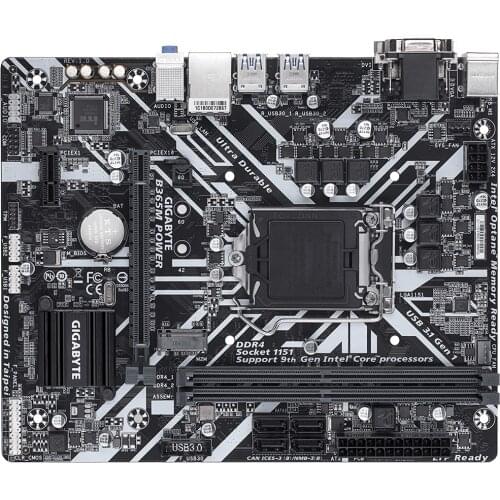 Used,Gigabyte B365M POWER Motherboard Socket LGA 1151 DDR4 USB3.1 VGA+DVI