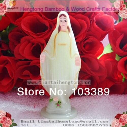 Free shipping (40pieces per lot) cheap plastic religious holy mary statue, saint statue, catholic statue,virgin mary statue