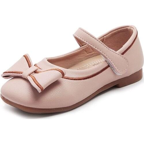 CUZULLAA Kids Elegant Butterfly-Knot Casual Shoes For Girls Children Princess Shoes Flat Fashion Sneakers Size 21-30