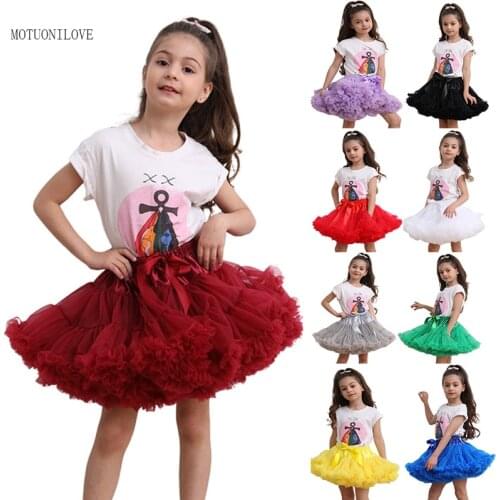 Kids Girls Tulle Tutu Skirt Supper Fluffy Layers Skirt Baby Children Pettiskirt Girl Princess Skirts Ball Gown Baby Girl Clothes