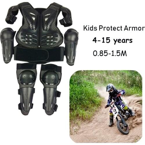 Children Full Body Protector Vest Armor Kids Motocross Armor Jacket Chest Spine Protection Gear elbow MTB Cycling Knee guard