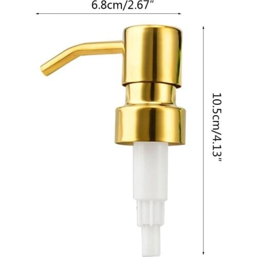 K1KA Round Neck Top Soap Dispenser Pump Rust Proof Soap Bottles Pumps Plating Gold Simple Design Home Bathroom Facilities
