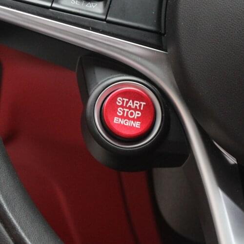 Engine Start Stop Push Button Ring Trim to for Alfa Romeo Giulia Stelvio Start Button Decorative Circle Ignition Coils Stickers