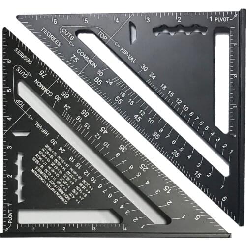 Hot Sale Aluminum Alloy 7 Inch Angle Protractor Miter Gauge Set Square Measuring Triangular Plate Ruler Students Stationery
