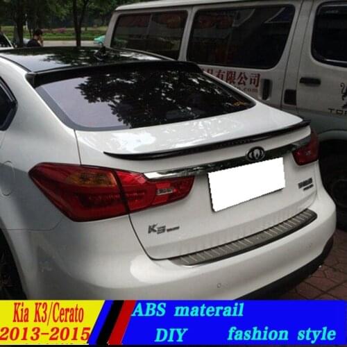 Use for Kia cerato K3 spoiler 2013-2015 cerato K3 lip spoiler High Quality ABS Material Car Rear Wing Primer Color Rear Spoiler
