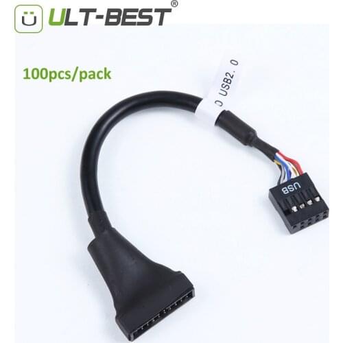 ULT-Best 100pcs/bag Wholesale 19 20 Pin USB 3.0 Male To 9 Pin USB 2.0 Female Motherboard Mainboard Header Adapter Cable 15CM