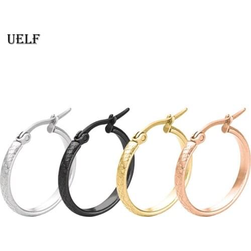 Uelf 15-30mm diameter small cute ear ring Stainless steel Smooth for wear Special offer free shipping