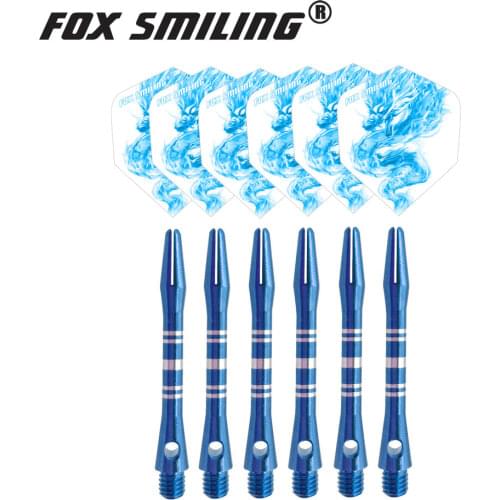 Fox Smiling 41mm Aluminium Dart Shafts And Darts Flights Set Feather Leaves Dart Accessories Set