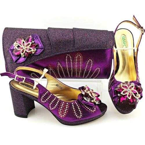 Doershow African fuchsia Shoes And Bag To Match High Quality Italian Shoes and Bag Set Nigerian Party Shoe and Bag Set! SFG1-11