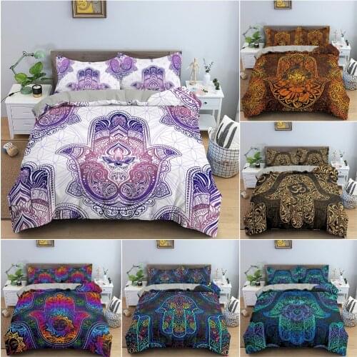 Hamsa Hand of Fatima Duvet Cover Luxury Bedding Set For Bedding Set Ethnic Quilt Cover Single Twin King Home Textile 2/3Pcs