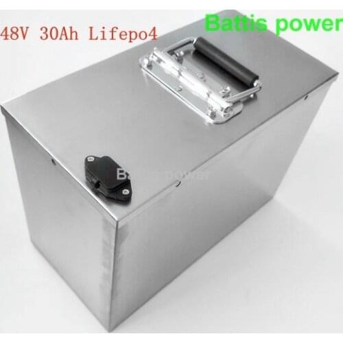 Lifepo4 48V 30Ah battery pack with waterproof steel case battery 48v 30a for 1000w 1500w motor electric tricycle fishing boat