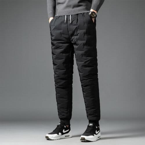 Mens Winter Outdoor Cold Proof Warm Cotton Padded Pants Casual Pants Thickened Pants Leggings Mens Pants M-4XL