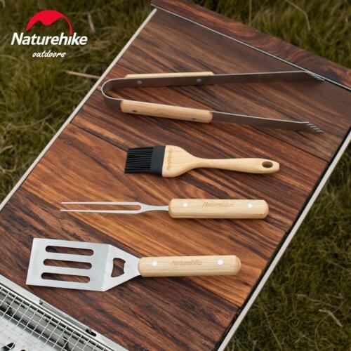 Naturehike Outdoor Barbecue Set 4-piece BBQ Set Shovel Brush Fork Clamp