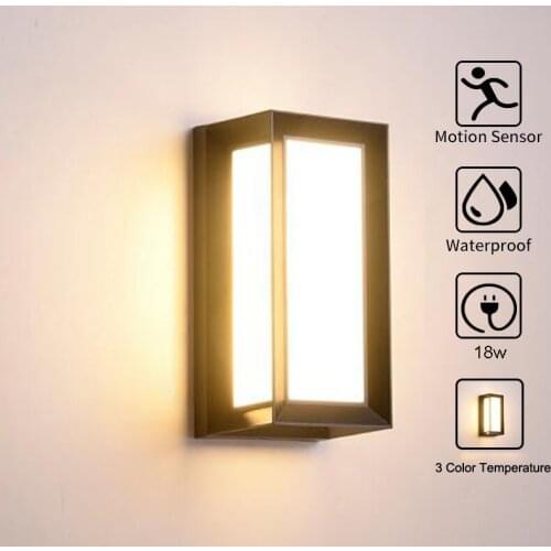 18W Wall Lamp With Radar Motion Sensor LED Outdoor Garden Light Waterproof For Home Bedroom Wall Sconce Indoor Lighting Modern