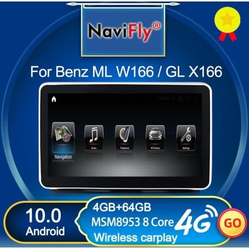 NaviFly Wireless Carplay Android 10 Car Multimedia Player for Mercedes Benz ML W166 GL X166 ML300 ML350 ML400 ML550 GL350 GL400